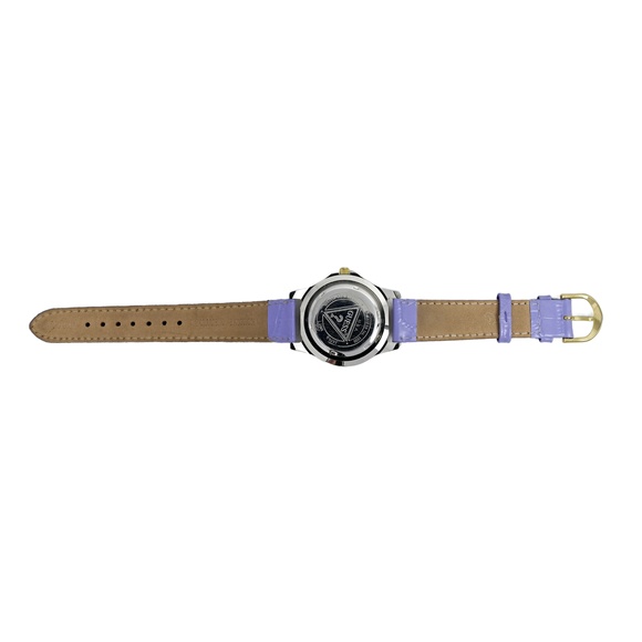 Guess Vintage 1996 Wrist Watch White Dial Genuine Leather Purple Two Tone Unisex - Picture 10 of 10